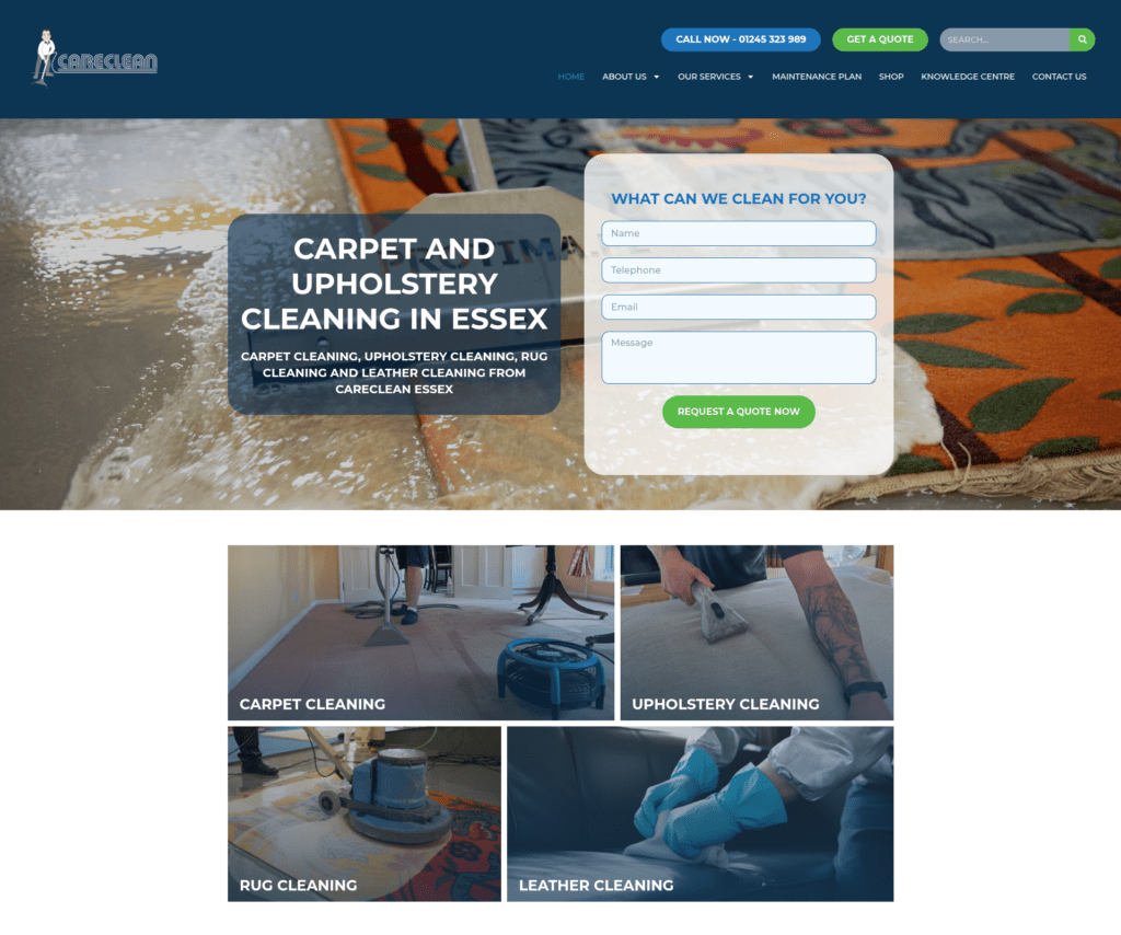 Carpet cleaning website design example 02
