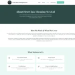 First Class Cleaning M.A Ltd About Us Page